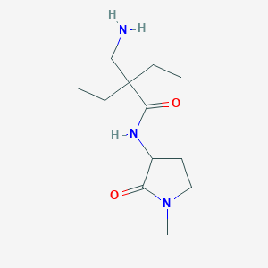 molecular formula C12H23N3O2 B6629857 2-(aminomethyl)-2-ethyl-N-(1-methyl-2-oxopyrrolidin-3-yl)butanamide 