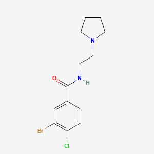 molecular formula C13H16BrClN2O B6629869 3-bromo-4-chloro-N-(2-pyrrolidin-1-ylethyl)benzamide 