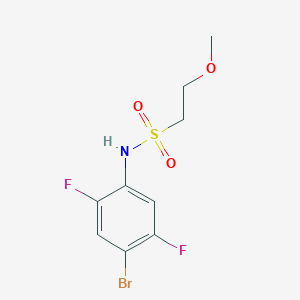 molecular formula C9H10BrF2NO3S B6629875 N-(4-bromo-2,5-difluorophenyl)-2-methoxyethanesulfonamide 