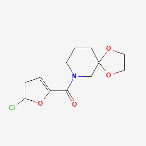 molecular formula C12H14ClNO4 B6629883 (5-Chlorofuran-2-yl)-(1,4-dioxa-9-azaspiro[4.5]decan-9-yl)methanone 