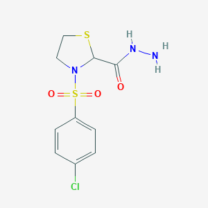 B066299 3-[(4-Chlorophenyl)sulfonyl]-1,3-thiazolane-2-carbohydrazide CAS No. 175203-14-2