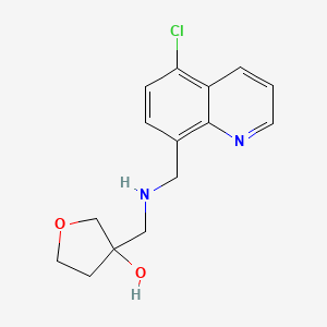 molecular formula C15H17ClN2O2 B6629904 3-[[(5-Chloroquinolin-8-yl)methylamino]methyl]oxolan-3-ol 