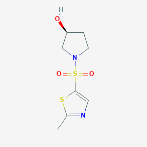 molecular formula C8H12N2O3S2 B6629916 (3S)-1-[(2-methyl-1,3-thiazol-5-yl)sulfonyl]pyrrolidin-3-ol 