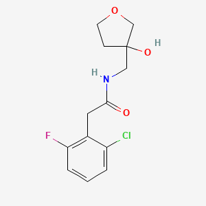 2-(2-chloro-6-fluorophenyl)-N-[(3-hydroxyoxolan-3-yl)methyl]acetamide