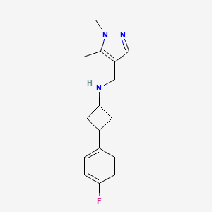 N-[(1,5-dimethylpyrazol-4-yl)methyl]-3-(4-fluorophenyl)cyclobutan-1-amine