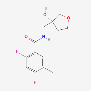 2,4-difluoro-N-[(3-hydroxyoxolan-3-yl)methyl]-5-methylbenzamide
