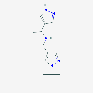 molecular formula C13H21N5 B6629990 N-[(1-tert-butylpyrazol-4-yl)methyl]-1-(1H-pyrazol-4-yl)ethanamine 