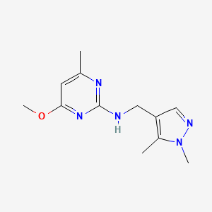 molecular formula C12H17N5O B6630041 N-[(1,5-dimethylpyrazol-4-yl)methyl]-4-methoxy-6-methylpyrimidin-2-amine 