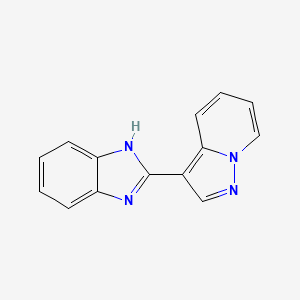 molecular formula C14H10N4 B6630050 2-pyrazolo[1,5-a]pyridin-3-yl-1H-benzimidazole 