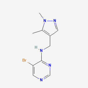 molecular formula C10H12BrN5 B6630051 5-bromo-N-[(1,5-dimethylpyrazol-4-yl)methyl]pyrimidin-4-amine 
