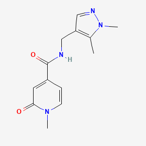 molecular formula C13H16N4O2 B6630055 N-[(1,5-dimethylpyrazol-4-yl)methyl]-1-methyl-2-oxopyridine-4-carboxamide 