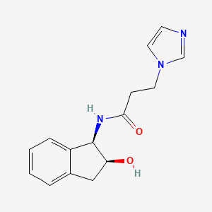 molecular formula C15H17N3O2 B6630069 N-[(1R,2S)-2-hydroxy-2,3-dihydro-1H-inden-1-yl]-3-imidazol-1-ylpropanamide 