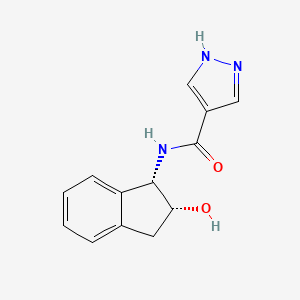 molecular formula C13H13N3O2 B6630089 N-[(1S,2R)-2-hydroxy-2,3-dihydro-1H-inden-1-yl]-1H-pyrazole-4-carboxamide 