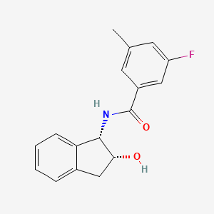 molecular formula C17H16FNO2 B6630104 3-fluoro-N-[(1S,2R)-2-hydroxy-2,3-dihydro-1H-inden-1-yl]-5-methylbenzamide 
