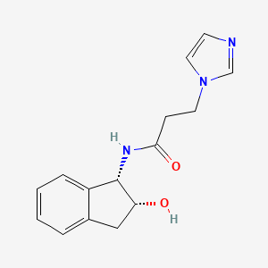 molecular formula C15H17N3O2 B6630111 N-[(1S,2R)-2-hydroxy-2,3-dihydro-1H-inden-1-yl]-3-imidazol-1-ylpropanamide 