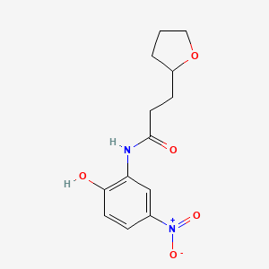 molecular formula C13H16N2O5 B6630125 N-(2-hydroxy-5-nitrophenyl)-3-(oxolan-2-yl)propanamide 