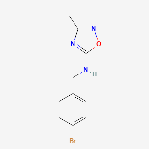 molecular formula C10H10BrN3O B6630139 N-[(4-bromophenyl)methyl]-3-methyl-1,2,4-oxadiazol-5-amine 