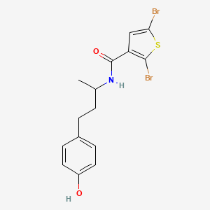 2,5-dibromo-N-[4-(4-hydroxyphenyl)butan-2-yl]thiophene-3-carboxamide