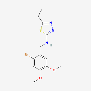 molecular formula C13H16BrN3O2S B6630158 N-[(2-bromo-4,5-dimethoxyphenyl)methyl]-5-ethyl-1,3,4-thiadiazol-2-amine 