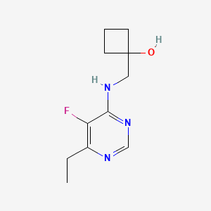 molecular formula C11H16FN3O B6630164 1-[[(6-Ethyl-5-fluoropyrimidin-4-yl)amino]methyl]cyclobutan-1-ol 