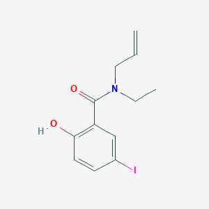 molecular formula C12H14INO2 B6630176 N-ethyl-2-hydroxy-5-iodo-N-prop-2-enylbenzamide 