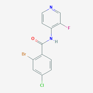 molecular formula C12H7BrClFN2O B6630183 2-bromo-4-chloro-N-(3-fluoropyridin-4-yl)benzamide 