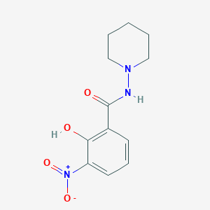 molecular formula C12H15N3O4 B6630189 2-hydroxy-3-nitro-N-piperidin-1-ylbenzamide 