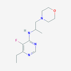 molecular formula C13H21FN4O B6630218 6-ethyl-5-fluoro-N-(1-morpholin-4-ylpropan-2-yl)pyrimidin-4-amine 