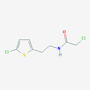 molecular formula C8H9Cl2NOS B6630230 2-chloro-N-[2-(5-chlorothiophen-2-yl)ethyl]acetamide 