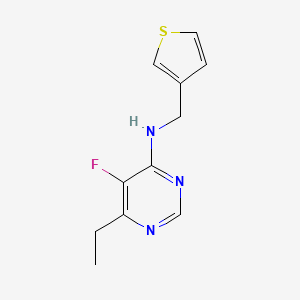 molecular formula C11H12FN3S B6630232 6-ethyl-5-fluoro-N-(thiophen-3-ylmethyl)pyrimidin-4-amine 