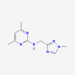 molecular formula C10H14N6 B6630260 4,6-dimethyl-N-[(1-methyl-1,2,4-triazol-3-yl)methyl]pyrimidin-2-amine 