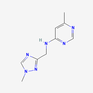 molecular formula C9H12N6 B6630277 6-methyl-N-[(1-methyl-1,2,4-triazol-3-yl)methyl]pyrimidin-4-amine 