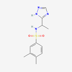 molecular formula C12H16N4O2S B6630293 3,4-dimethyl-N-[1-(1H-1,2,4-triazol-5-yl)ethyl]benzenesulfonamide 