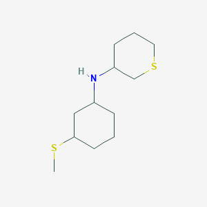 molecular formula C12H23NS2 B6630294 N-(3-methylsulfanylcyclohexyl)thian-3-amine 