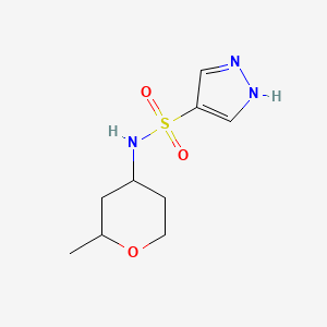 molecular formula C9H15N3O3S B6630300 N-(2-methyloxan-4-yl)-1H-pyrazole-4-sulfonamide 