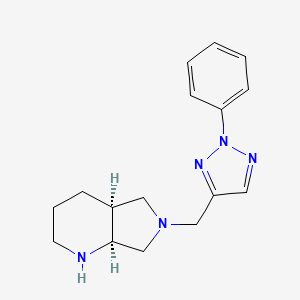 molecular formula C16H21N5 B6630308 (4aS,7aS)-6-[(2-phenyltriazol-4-yl)methyl]-1,2,3,4,4a,5,7,7a-octahydropyrrolo[3,4-b]pyridine 