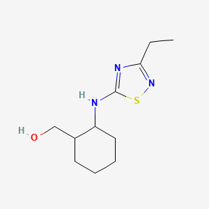 molecular formula C11H19N3OS B6630315 [2-[(3-Ethyl-1,2,4-thiadiazol-5-yl)amino]cyclohexyl]methanol 