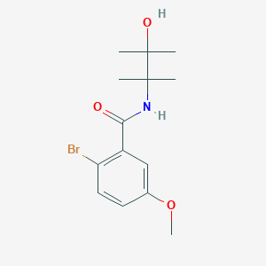 molecular formula C14H20BrNO3 B6630325 2-bromo-N-(3-hydroxy-2,3-dimethylbutan-2-yl)-5-methoxybenzamide 