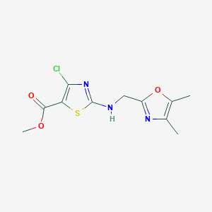 molecular formula C11H12ClN3O3S B6630327 Methyl 4-chloro-2-[(4,5-dimethyl-1,3-oxazol-2-yl)methylamino]-1,3-thiazole-5-carboxylate 