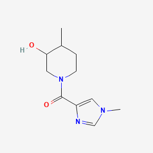 molecular formula C11H17N3O2 B6630332 (3-Hydroxy-4-methylpiperidin-1-yl)-(1-methylimidazol-4-yl)methanone 