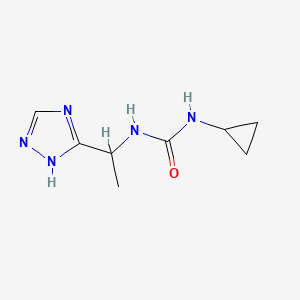 molecular formula C8H13N5O B6630352 1-cyclopropyl-3-[1-(1H-1,2,4-triazol-5-yl)ethyl]urea 