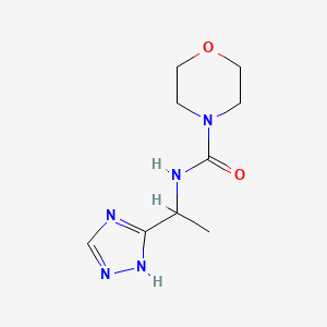 molecular formula C9H15N5O2 B6630360 N-[1-(1H-1,2,4-triazol-5-yl)ethyl]morpholine-4-carboxamide 