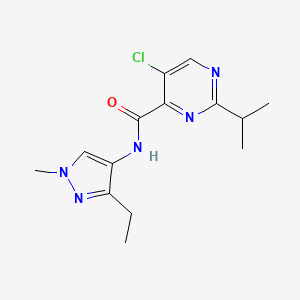 molecular formula C14H18ClN5O B6630361 5-chloro-N-(3-ethyl-1-methylpyrazol-4-yl)-2-propan-2-ylpyrimidine-4-carboxamide 