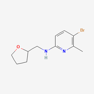 molecular formula C11H15BrN2O B6630387 5-bromo-6-methyl-N-(oxolan-2-ylmethyl)pyridin-2-amine 