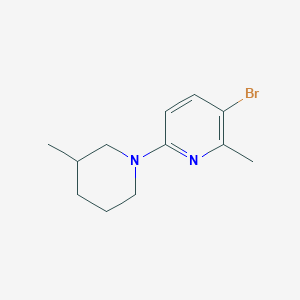 molecular formula C12H17BrN2 B6630400 3-Bromo-2-methyl-6-(3-methylpiperidin-1-yl)pyridine 