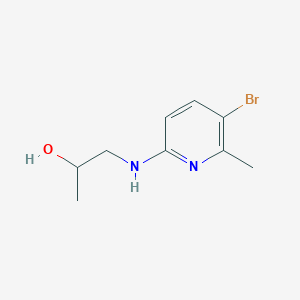 molecular formula C9H13BrN2O B6630421 1-[(5-Bromo-6-methylpyridin-2-yl)amino]propan-2-ol 