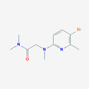molecular formula C11H16BrN3O B6630424 2-[(5-bromo-6-methylpyridin-2-yl)-methylamino]-N,N-dimethylacetamide 