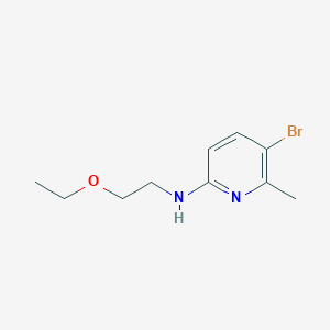 molecular formula C10H15BrN2O B6630432 5-bromo-N-(2-ethoxyethyl)-6-methylpyridin-2-amine 