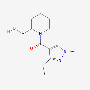 molecular formula C13H21N3O2 B6630455 (3-Ethyl-1-methylpyrazol-4-yl)-[2-(hydroxymethyl)piperidin-1-yl]methanone 