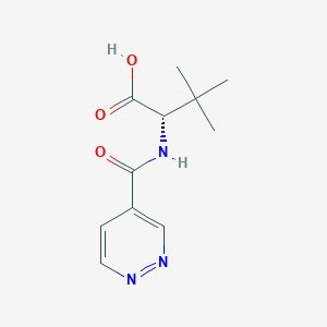 molecular formula C11H15N3O3 B6630466 (2S)-3,3-dimethyl-2-(pyridazine-4-carbonylamino)butanoic acid 